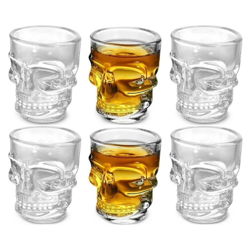 1/2Pcs Skull Head Shot Glass C - Whisky Beer And Wine 评论和价格