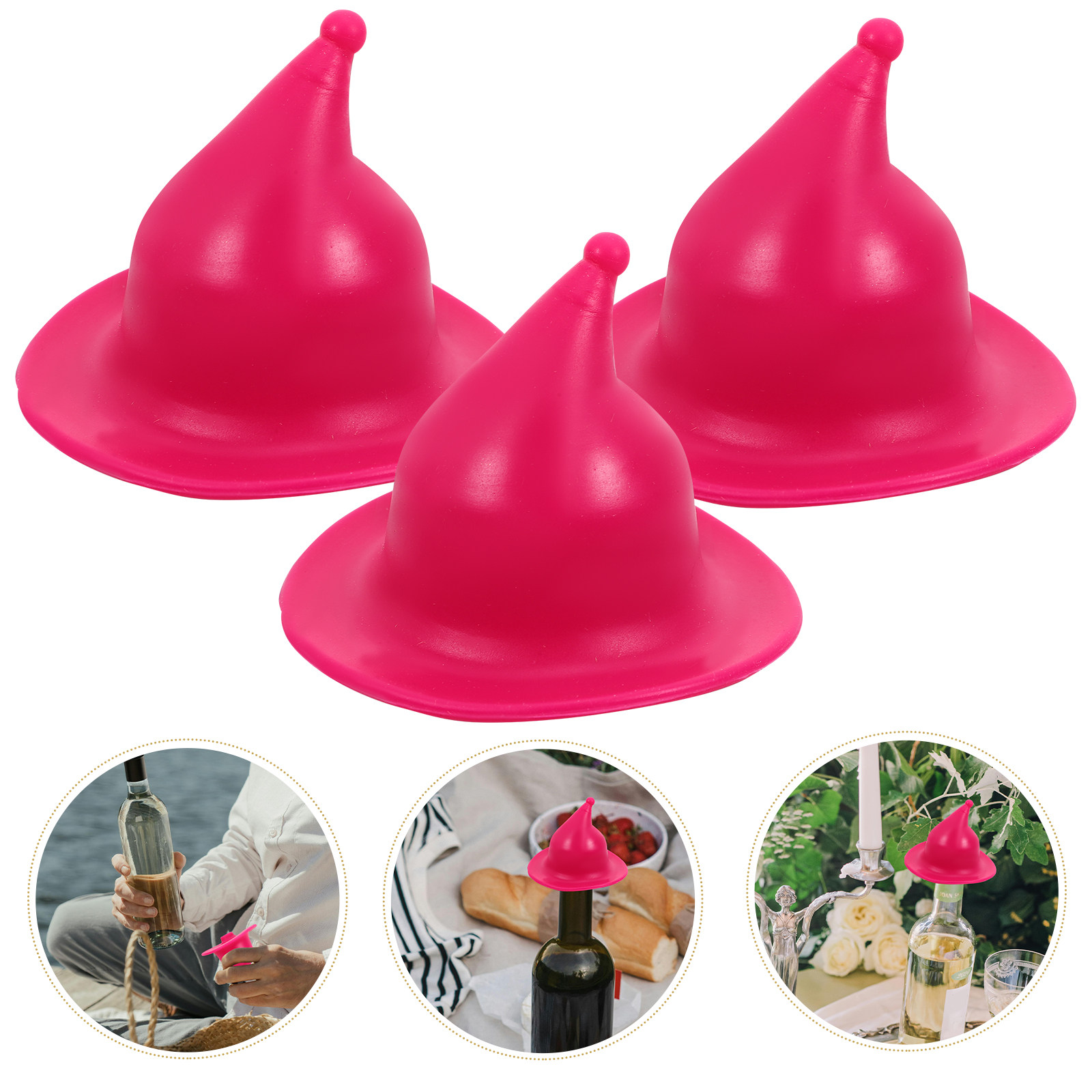 4Pcs Silicone Wine Bottle Stop - Wine Beer Hat 评论和价格