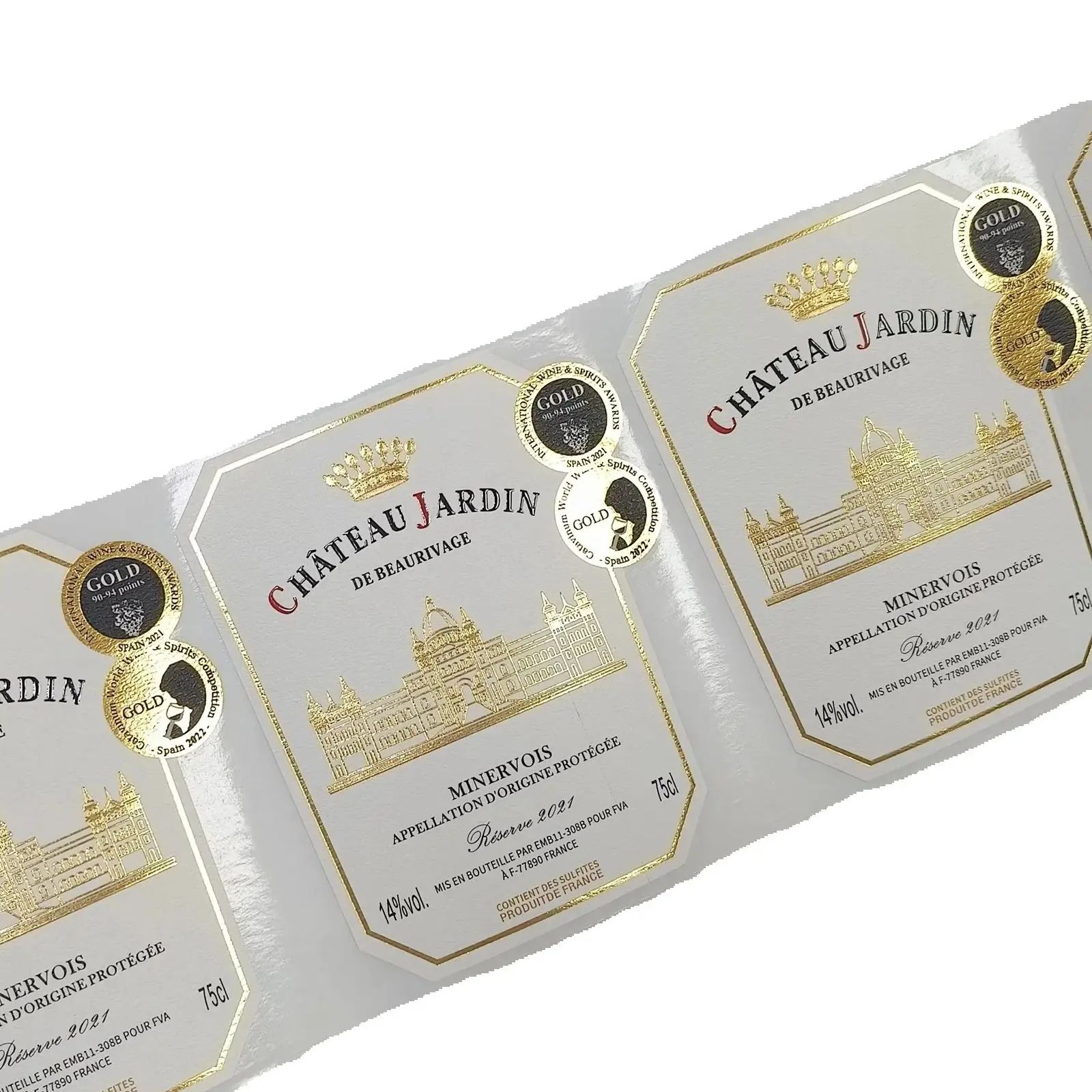 Custom Logo Sticker Gold Foil  - Whisky Beer And Wine 评论和价格