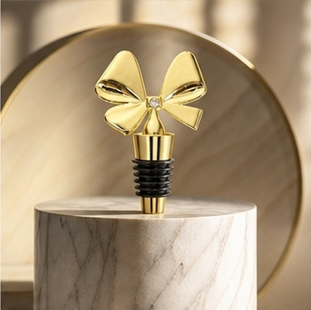 Gold Bowknot Wine Stopper Sili - Whisky Beer And Wine 评论和价格