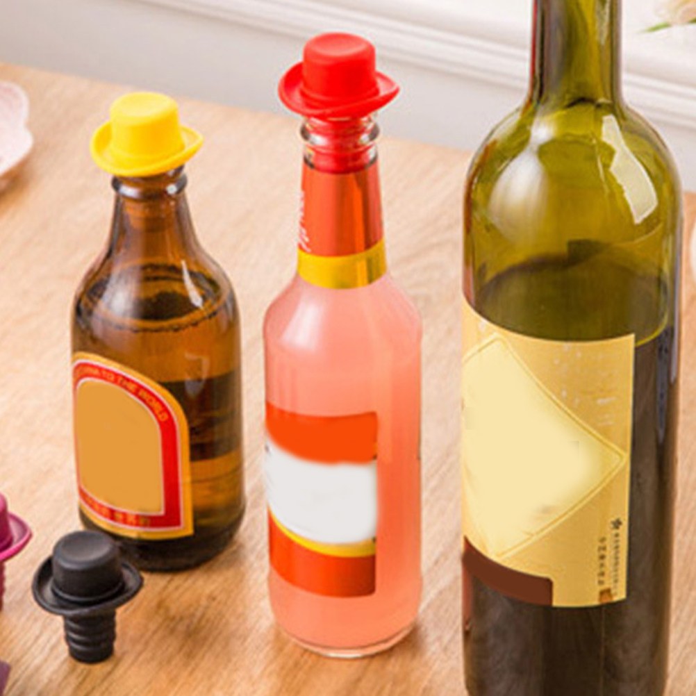 4Pcs Silicone Wine Bottle Stop - Wine Beer Hat 评论和价格